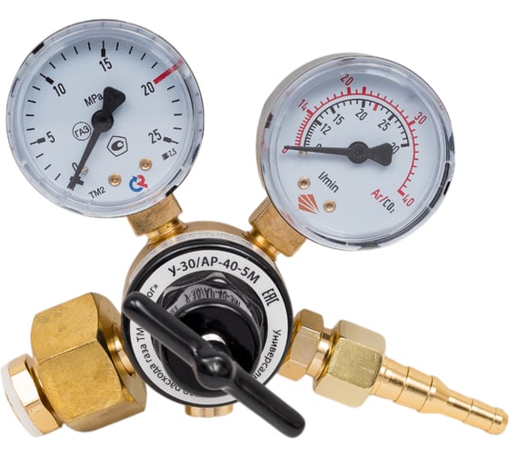 Изображение товара Регулятор расхода газа универсальный У-30/АР-40-5М (ArR-137A for argon/CO2) Сварог 98173