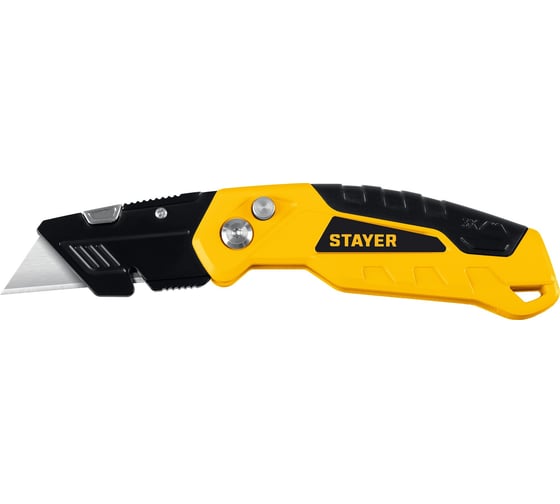 Изображение товара Универсальный металлический нож с трапециевидным лезвием STAYER Hercules-А24 0946