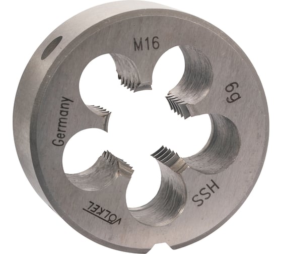 Изображение товара Плашка VOLKEL М16 шаг 2.0мм DINEN22568 HSS 45x18мм 27458 V27458