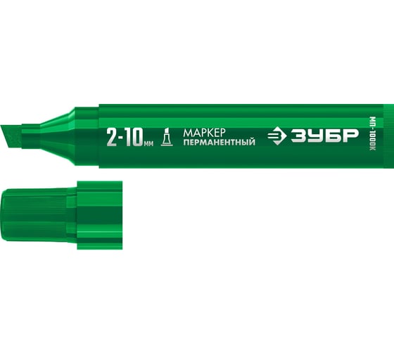 Изображение товара Перманентный маркер ЗУБР Профессионал МП-1000К 2-10 мм, клиновидный, зеленый 06333-4