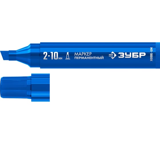 Изображение товара Перманентный маркер ЗУБР Профессионал МП-1000К 2-10 мм, клиновидный, синий 06333-7