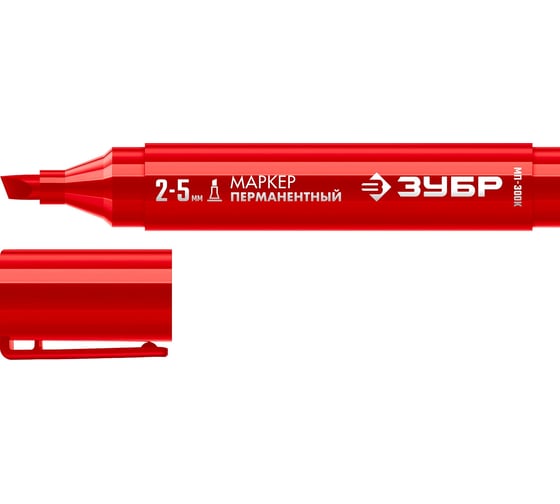 Изображение товара Перманентный маркер ЗУБР Профессионал МП-300К 2-5 мм, клиновидный, красный 06323-3