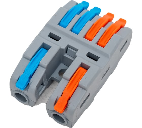 Изображение товара Строительно-монтажная клемма ответвительная Промрукав сечение 0,08 - 4 мм² 2-проводная 4 вывода серая 25шт. PR08.12596