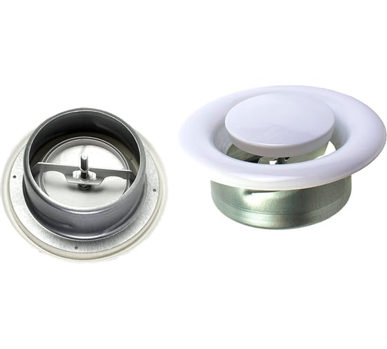 Изображение товара Анемостат вытяжной стальной белый регулируемый с фланцем DVC-100 ARIUS 135267