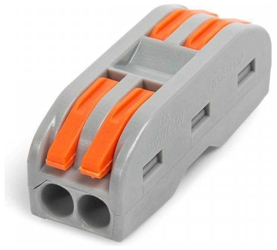 Изображение товара Строительно-монтажная клемма проходная Промрукав сечение 0,08 - 4 мм² 2-проводная серая 25шт. PR08.12591