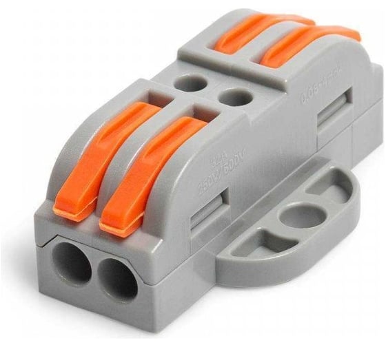 Изображение товара Строительно-монтажная клемма проходная Промрукав с монтажной площадкой сечение 0,08 - 4 мм² 2-проводная серая 25шт. PR08.12593