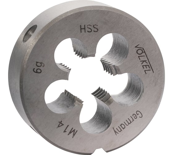 Изображение товара Плашка VOLKEL М14 шаг 2.0мм DINEN22568 HSS 38x14мм 27454 V27454