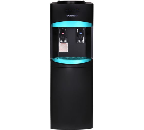 Изображение товара Кулер для воды SONNEN Fsc-02w Turbo напольный, турбонагрев/охлаждение компрессорное, шкаф, 2 крана, черный 456171