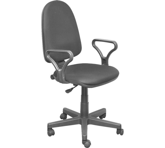 Изображение товара Кресло ООО Комус UP Prestige жесткие подлокотники Самба ткань серая C02/ТК3 19182