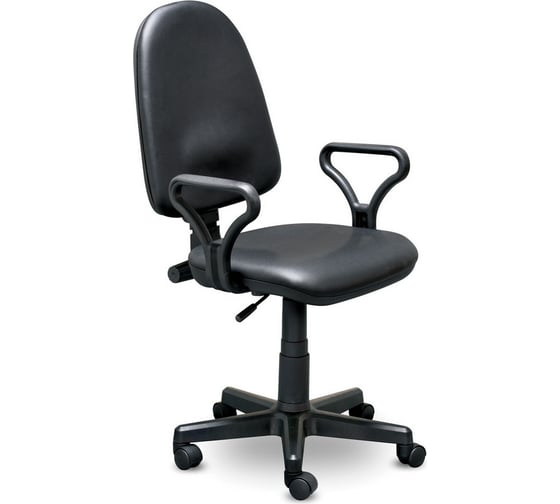 Изображение товара Кресло ООО Комус UP Prestige жесткие подлокотники Самба кожзам черный Z01 PV1 81125