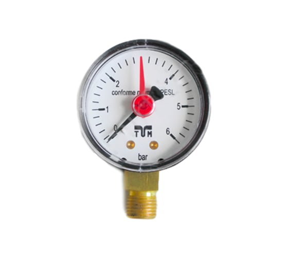 Изображение товара Радиальный манометр Tiemme 1/4", 50 мм, 0-6 бар 3180007