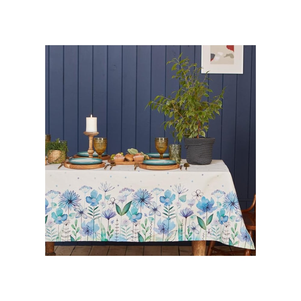 Изображение товара Скатерть Этель Незабудки 149x180 см хлопковая классическая