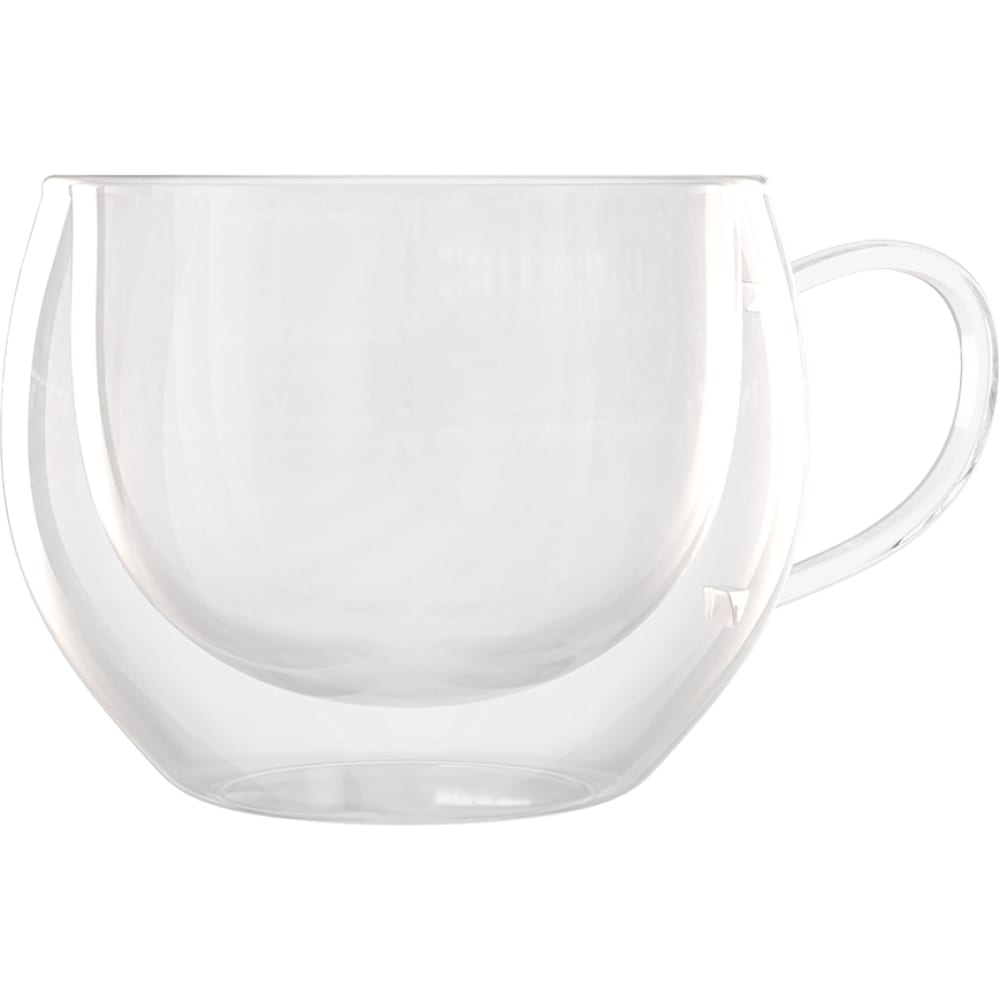 Стеклянная чашка QWERTY, цвет прозрачный