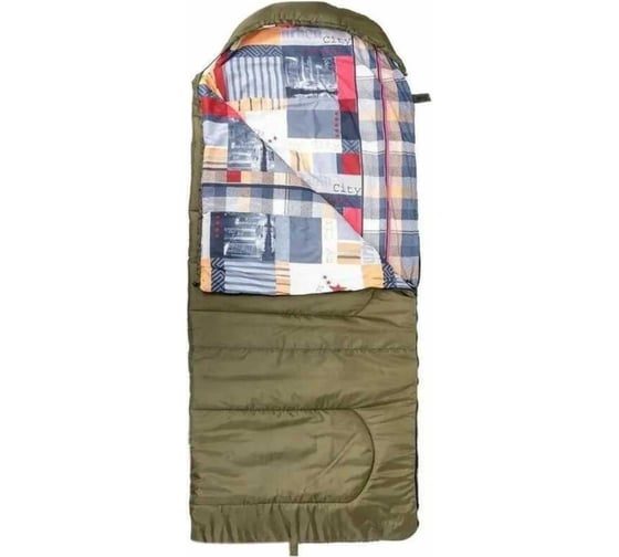 Изображение товара Спальный мешок Helios OLYMPUS Wide 300 г/кв.м, 220x90 см, холлофайбер, зеленый/город (T-HS-SB-OW-300-NC) 00000325302