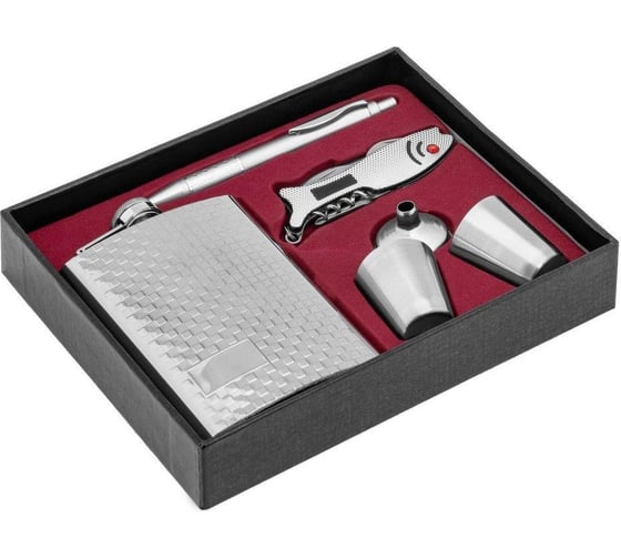 Изображение товара Набор Фляжка Helios 240 мл + 2 стопки, воронка, ручка, мультитул (HS-GT-TZ104) 00000269971