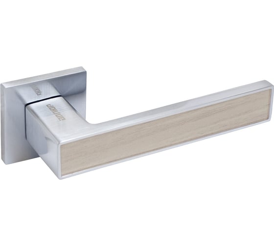 Изображение товара Комплект ручек Аллюр АРТ "ЛАНА" SC/светло-серое дерево (869SSD) матовый хром/светло-серое дерево, защитная пленка 13806