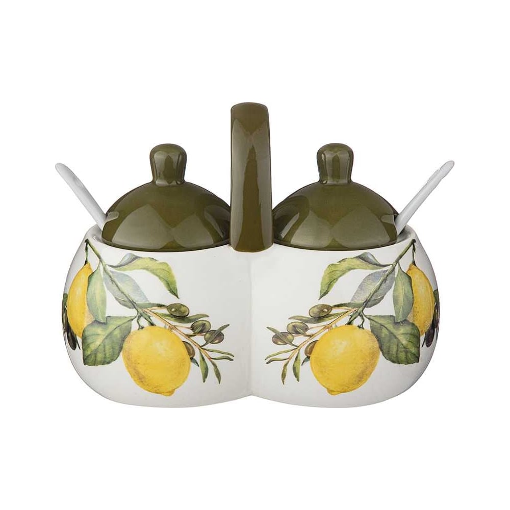 Изображение товара Банка 2 секции Лемон Три 17x10x13 см керамическая Agness