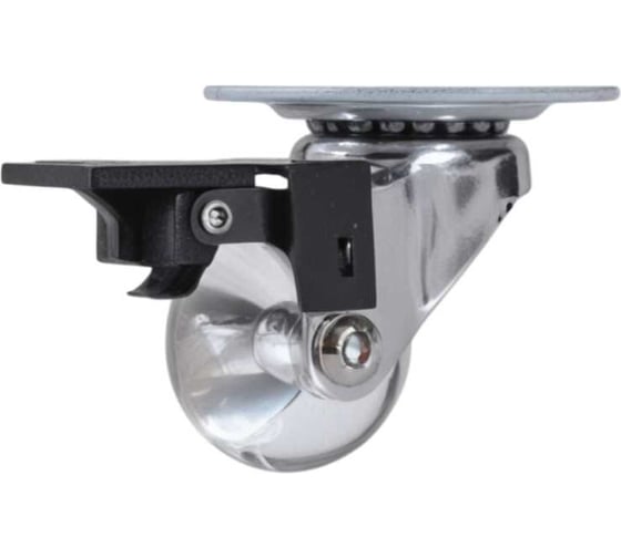 Изображение товара Поворотное колесо на площадке с тормозом Brante 35мм полупрозрачный полиуритан 104316