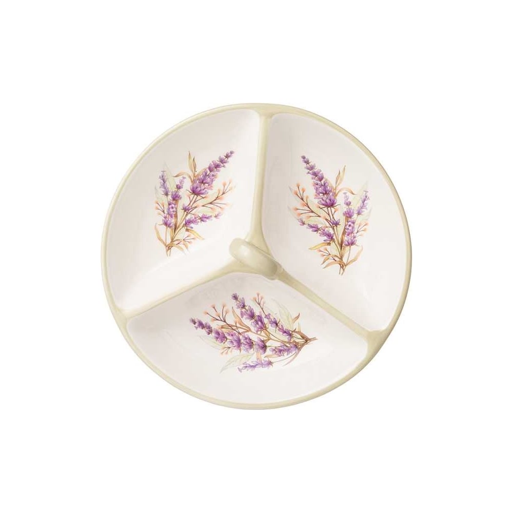 Изображение товара Менажница 3 секции ДУША ПРОВАНСА от Agness 22x22x8 см