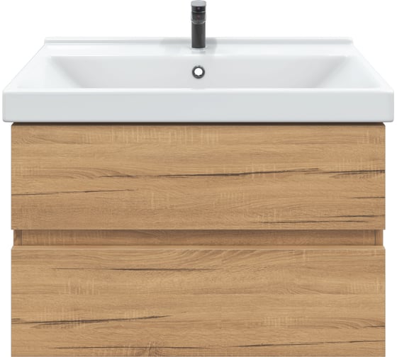Изображение товара Тумба подвесная Sanstar Lavanti 80 с раковиной Фест 80 (комплект) для ванной комнаты Дуб вотан 441.1-1.4.1.КФЕС