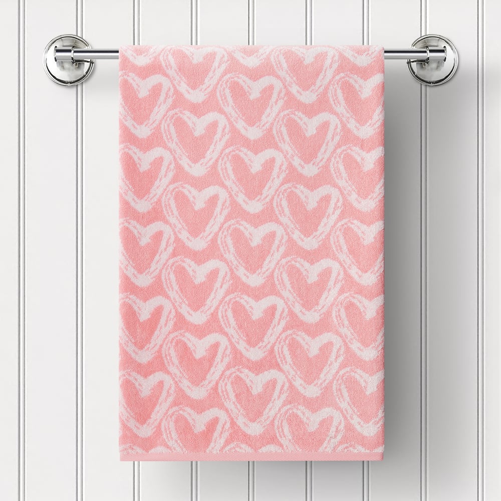 Изображение товара Полотенце Guten Morgen Ткань махровая, Фолин ин лав, цвет: розовый (50x90 см) ПМ-ФИЛ-50-90