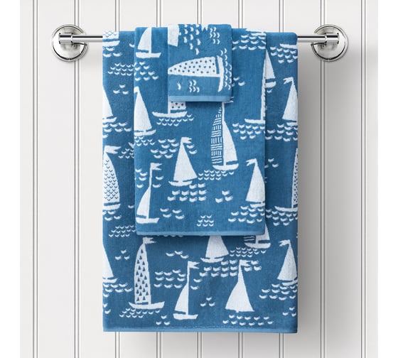 Изображение товара Полотенце Guten Morgen Ткань махровая, Сейлз, Цвет: Голубой (30x50 см) ПМДСейГол-30-50