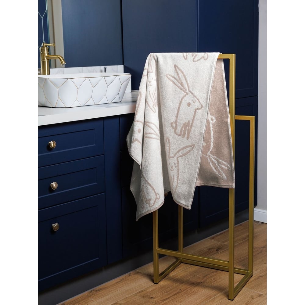 Изображение товара Полотенце из махровой ткани Гутен Морген 50x90 см бежевое мягкое и впитывающее