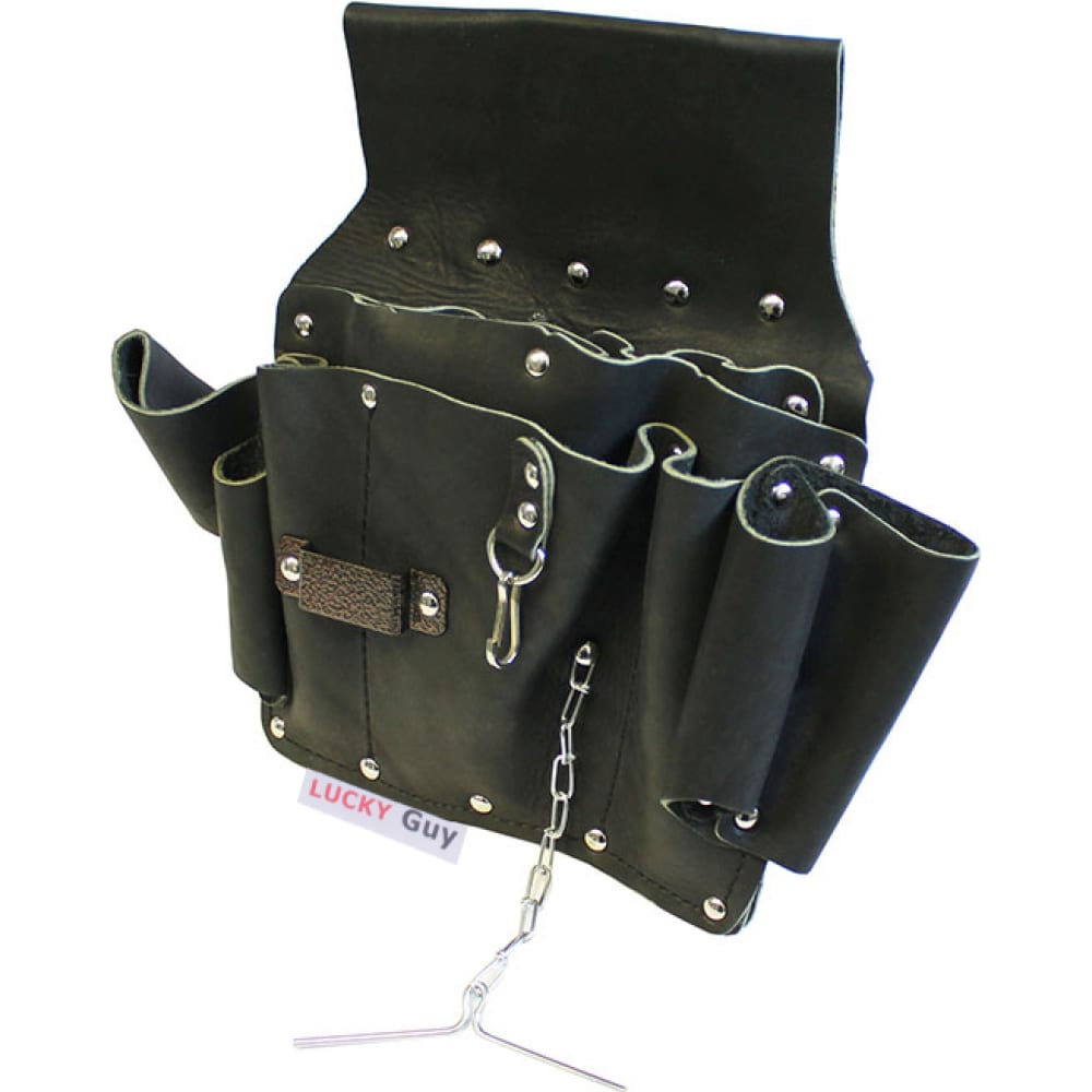 фото Пояс-сумка для инструментов lucky guy универсал кожаная, цвет черный 03 005lg