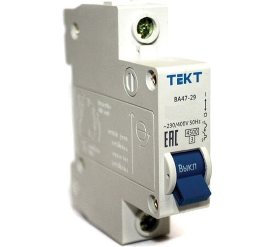 Изображение товара Автоматический выключатель МЭЗ ВА 47-29 1Р 1А D 4,5 кА TE11D
