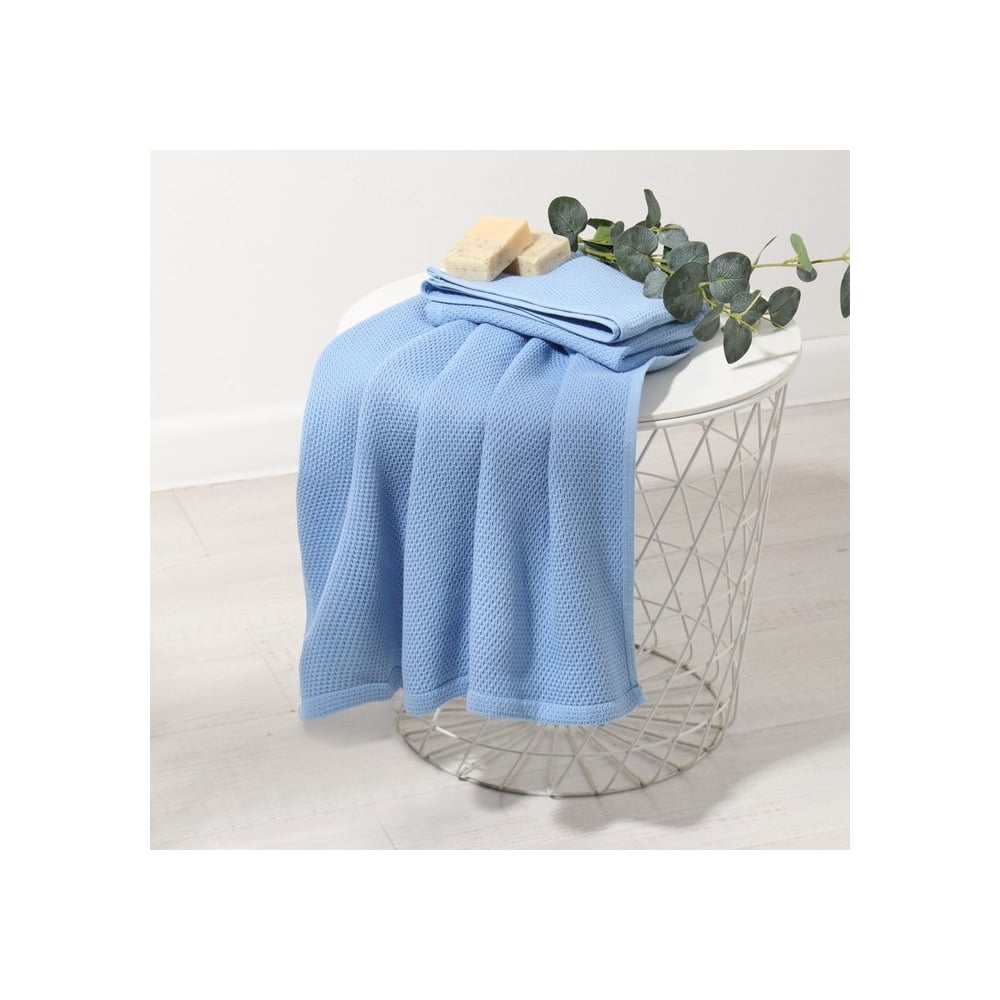 Изображение товара Вафельное полотенце LoveLife Sweet Moment 70x130 см голубое 100% хлопок