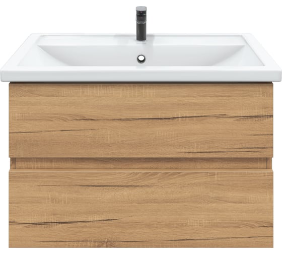 Изображение товара Тумба подвесная для ванной комнаты Sanstar Lavanti 80 с раковиной Фостер 80 (комплект) Дуб вотан 441.1-1.4.1.КФОС
