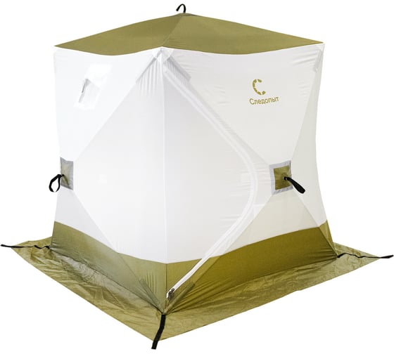 Изображение товара Палатка зимняя Следопыт куб 1.5x1.5 м, Oxford 210D PU 1000, S по полу 2.2 кв.м, оливковый/белый PF-TW-28