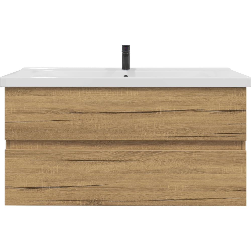 Изображение товара Подвесная тумба для ванной с раковиной Гармония 100 Дуб вотан санфаянс комплект