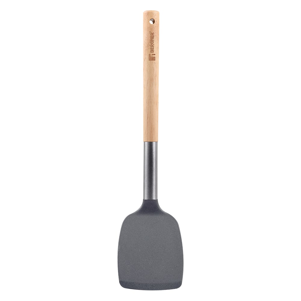 Изображение товара Лопатка Bergner Naturally BG-38796-GY из пластика и нержавеющей стали, универсальная, 35,3х8,8 см