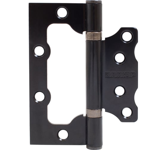 Изображение товара Петля накладная Аллюр без врезки 100x75 2BB BL блистер, 2,5 мм, матовый черный, 2 шт. 14529