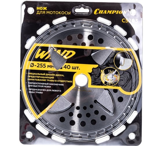 Изображение товара Нож с зубцами Wind (255 мм; 25.4 мм; 40Z) CHAMPION C5203