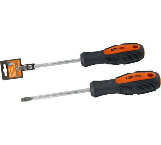 Изображение товара Шлицевая двухкомпонентная отвертка TDM ELECTRIC CR-V тип SL8.0x200, серия "Алмаз" SQ1006-1013