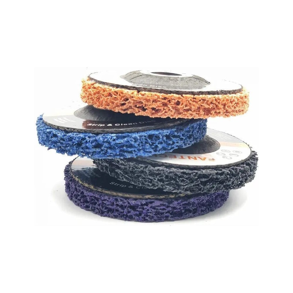 Изображение товара Диск коралловый зачистной 4 шт (фиолетовый, черный, оранжевый, синий) 125 мм Vitatools C-125-4sht