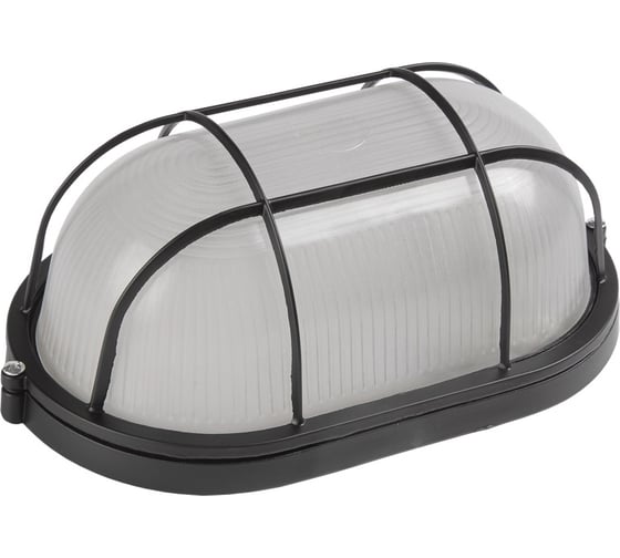 Изображение товара Светильник IEK НПП/НПБ, 1402, черный, овал, решетка, 60Вт, IP54, ИЭК LNPP0-1402-1-060-K02