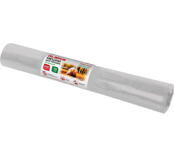 Изображение товара Мешки для мусора прозрачные Прочные 240 л, в рулоне 10 шт, ПВД, 80 мкм, 90x140 см LAIMA 609212