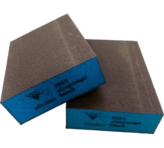 Изображение товара Губка 4-х сторонняя Sponge Block мягкая, 69x98x26 мм, Ultrafine, синяя, 20 шт SIA 0070.1260.09