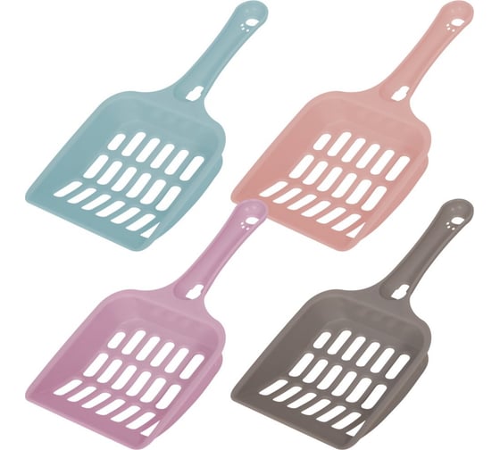 Изображение товара Совок для уборки лотка МУЛЬТИДОМ 9x19,5x2 см, 4 цвета VL40-135