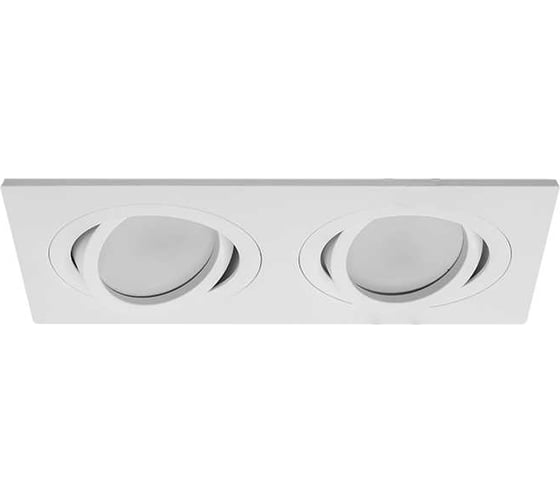 Изображение товара Встраиваемый cветильник Wolta Alto, корпус под лампу GU5.3, макс.мощнсоть 2×35 мм, 175×92×22 мм, монтажное отверстие 160×80 мм, двойной Белый WDL-GU5.3/01W-02