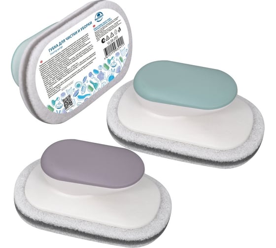 Изображение товара Губка для чистки и уборки МУЛЬТИДОМ 14x6х8 см, 2 цвета VL58-293