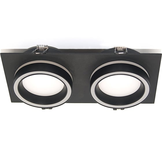 Изображение товара Встраиваемый cветильник Wolta Luce, корпус под лампу GX53, макс.мощность 2×20 Вт, 220×110×45 мм, монтажное отверстие 195×90 мм, Черный WDL-GX53/06BL-02