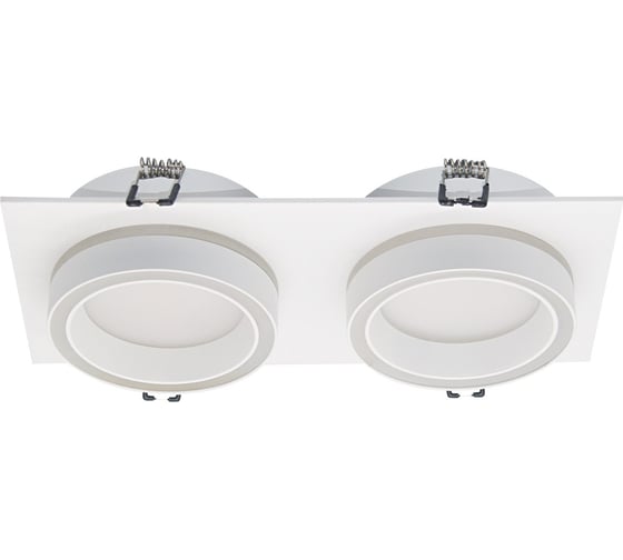 Изображение товара Встраиваемый cветильник Wolta Luce, корпус под лампу GX53, макс.мощность 2×20 м, 220×110×45 мм, монтажное отверстие 195×90 мм, двойной, Белый WDL-GX53/06W-02