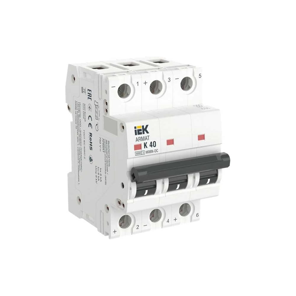Изображение товара Автоматический выключатель IEK ARMAT M06N-3-K040DC 40 А