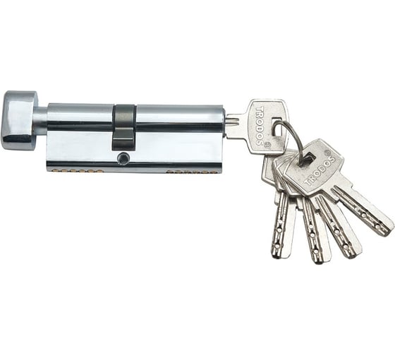 Изображение товара Механизм цилиндровый Trodos ЦМВП 9035в/55 сплав ЦАМ 5 ключей, хром 208124