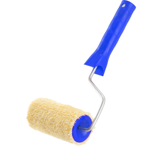 Изображение товара Валик КЭС микрофибра желтый, 100 мм в сборе, 48 мм, ворс 8 мм, бюгель 6 мм 10310020