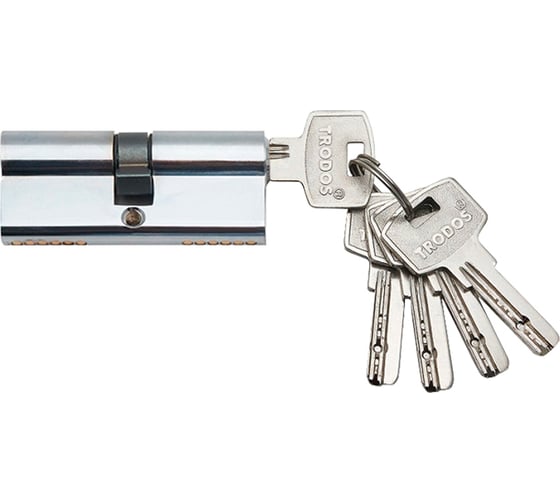 Изображение товара Механизм цилиндровый Trodos ЦМП 10045/55 сплав ЦАМ 5 ключей, хром 208131